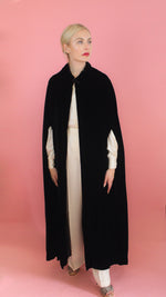 Load image into Gallery viewer, Black Velvet Cape
