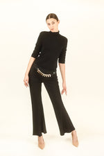 Load image into Gallery viewer, Christian LaCroix Black Bell Bottom Pants
