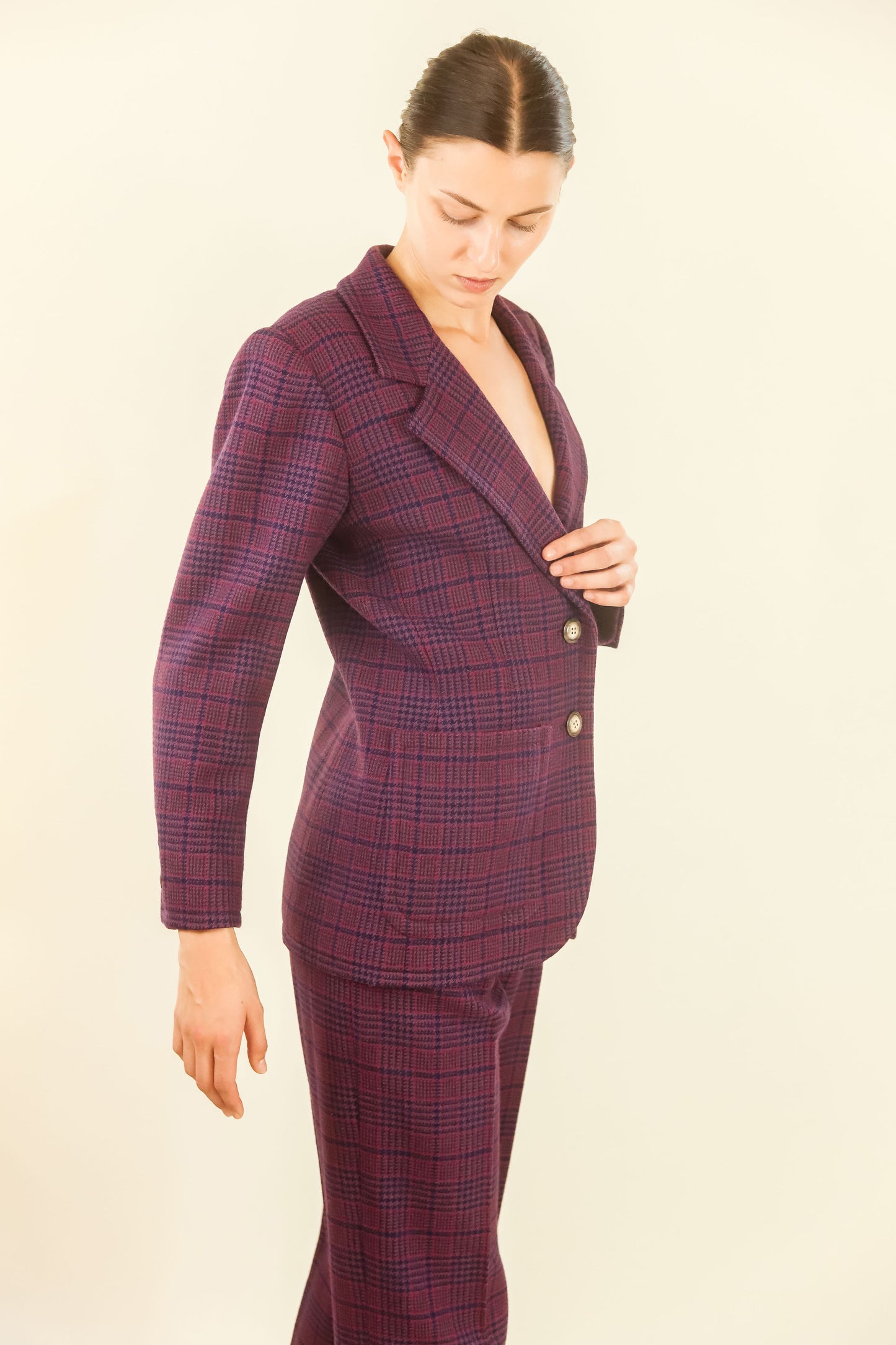 Yves Saint Laurent Wool Plaid Suit