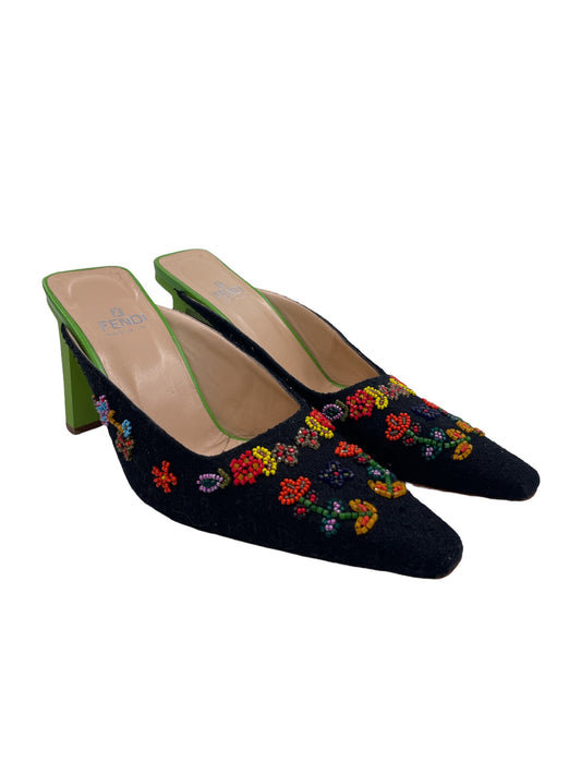 Fendi Floral Beaded Slide