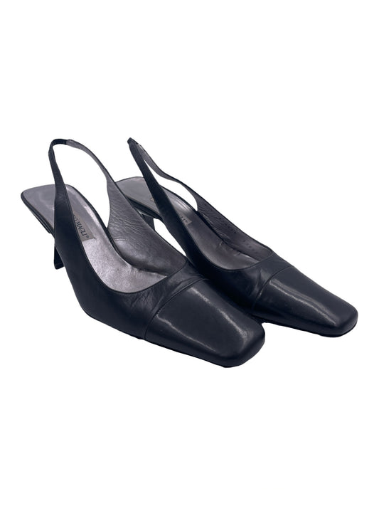 Bruno Magli Black Slingback Heels - The Kit Vintage