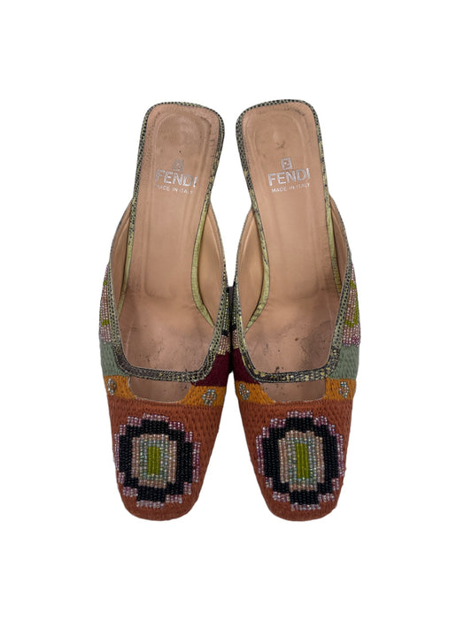 Fendi Beaded And Knit Slide - The Kit Vintage