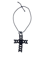 Load image into Gallery viewer, Erickson Beamon Black Beaded Cross

