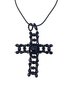Erickson Beamon Black Beaded Cross