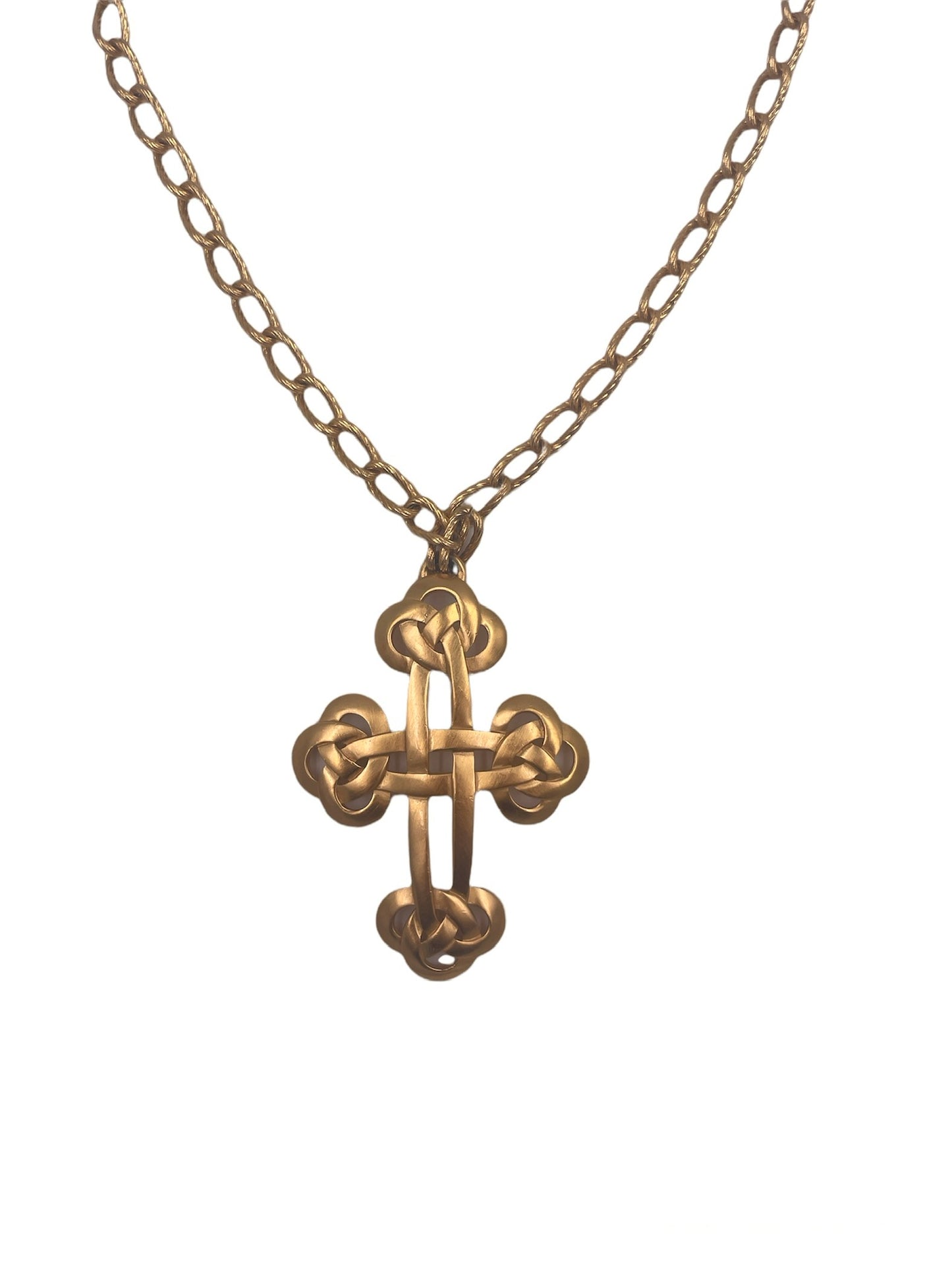 Trifari Gold Cross Necklace