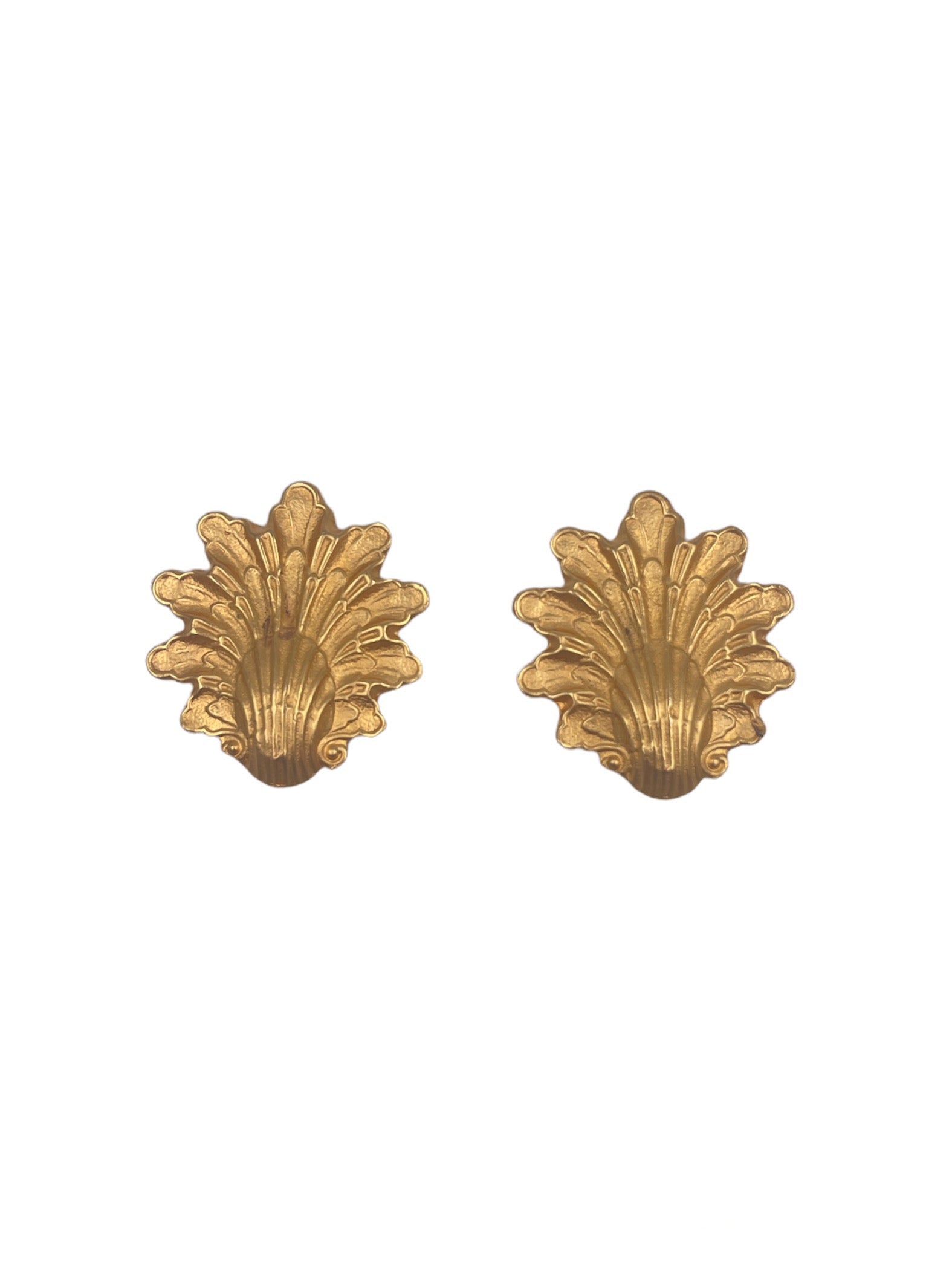 Gold Shell Clip Earrings