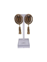 Load image into Gallery viewer, Green Stone Tassel Earring
