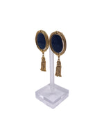 Load image into Gallery viewer, Deep Blue Stone Tassel Earring

