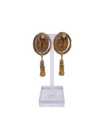 Load image into Gallery viewer, Deep Blue Stone Tassel Earring
