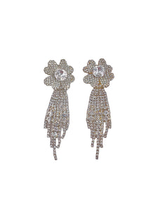 Crystal Flower Drop Earrings