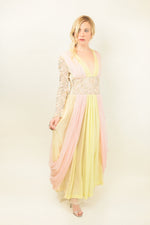 Load image into Gallery viewer, Herbert Schill Wien Chiffon with Lace Cut Out Waist Dress
