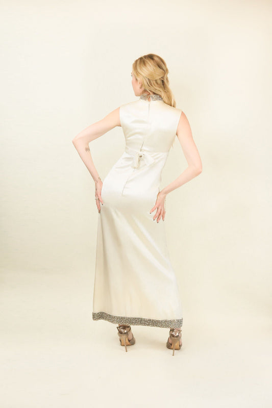 1960's Beaded Neck Wedding Gown - The Kit Vintage