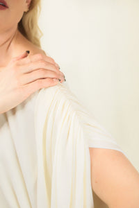 Frank Usher White Asymmetric Gown