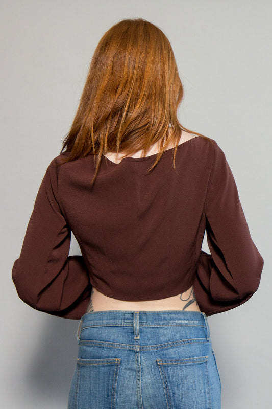 90s Mark Wong Nark Cropped Tie Top - The Kit Vintage