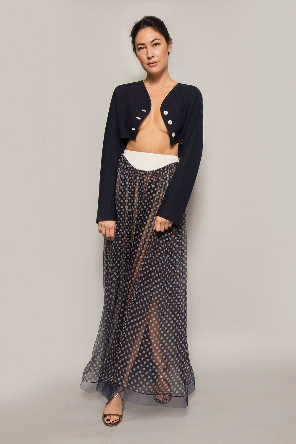 Geoffrey Beene Polka Dot Skirt & Bolero Jacket Set