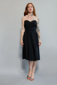 Scalloped Edge Strapless Dress