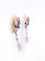 Load image into Gallery viewer, Pearl and Rhinestone Clip-on Drop Earrings

