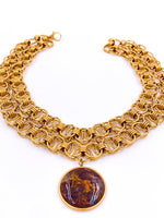 Load image into Gallery viewer, Stone Pendant Gold Chain Necklace
