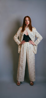 Load image into Gallery viewer, Giorgio Armani White/Cream Lace Suit
