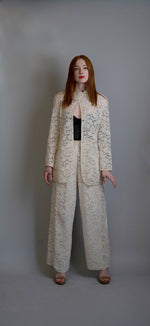 Load image into Gallery viewer, Giorgio Armani White/Cream Lace Suit

