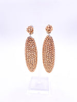 Load image into Gallery viewer, Gold Rhinestone Drop Clip-on Earrings
