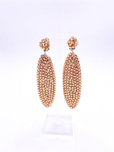 Gold Rhinestone Drop Clip-on Earrings