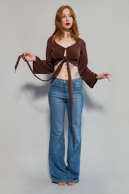 90s Mark Wong Nark Cropped Tie Top - The Kit Vintage