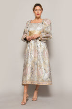 Load image into Gallery viewer, Leonard Metallic Tea Length Gown

