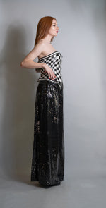 Load image into Gallery viewer, Ann Lawrence Sequin Checked Bustier and Sequin Pants
