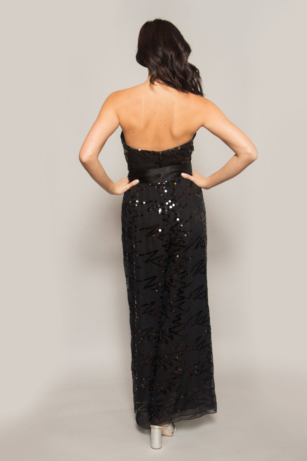 Ann Lawrence Strapless Sequin Jumpsuit