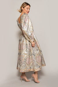Leonard Metallic Tea Length Gown