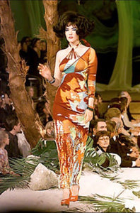 Jean Paul Gaultier S/S 2000 Faces Mesh Halter Dress