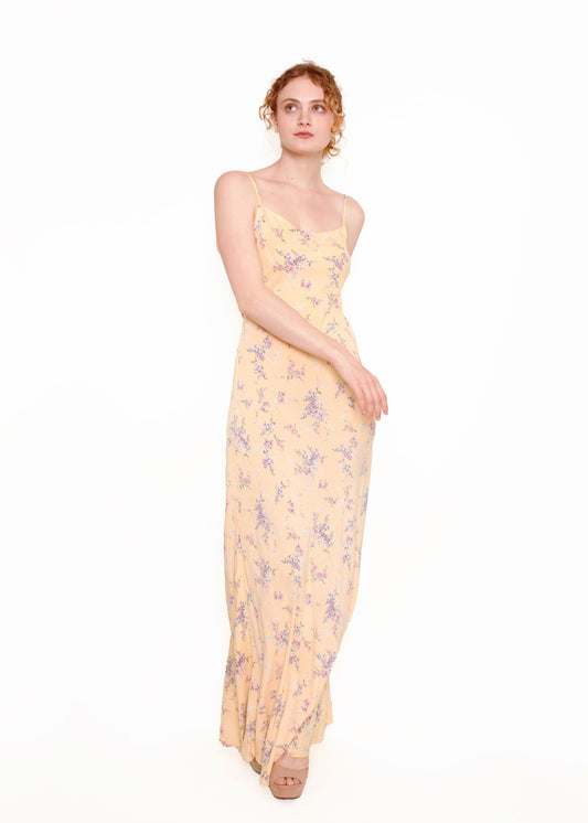 Jane Booke Yellow Flower Slip Dress - The Kit Vintage