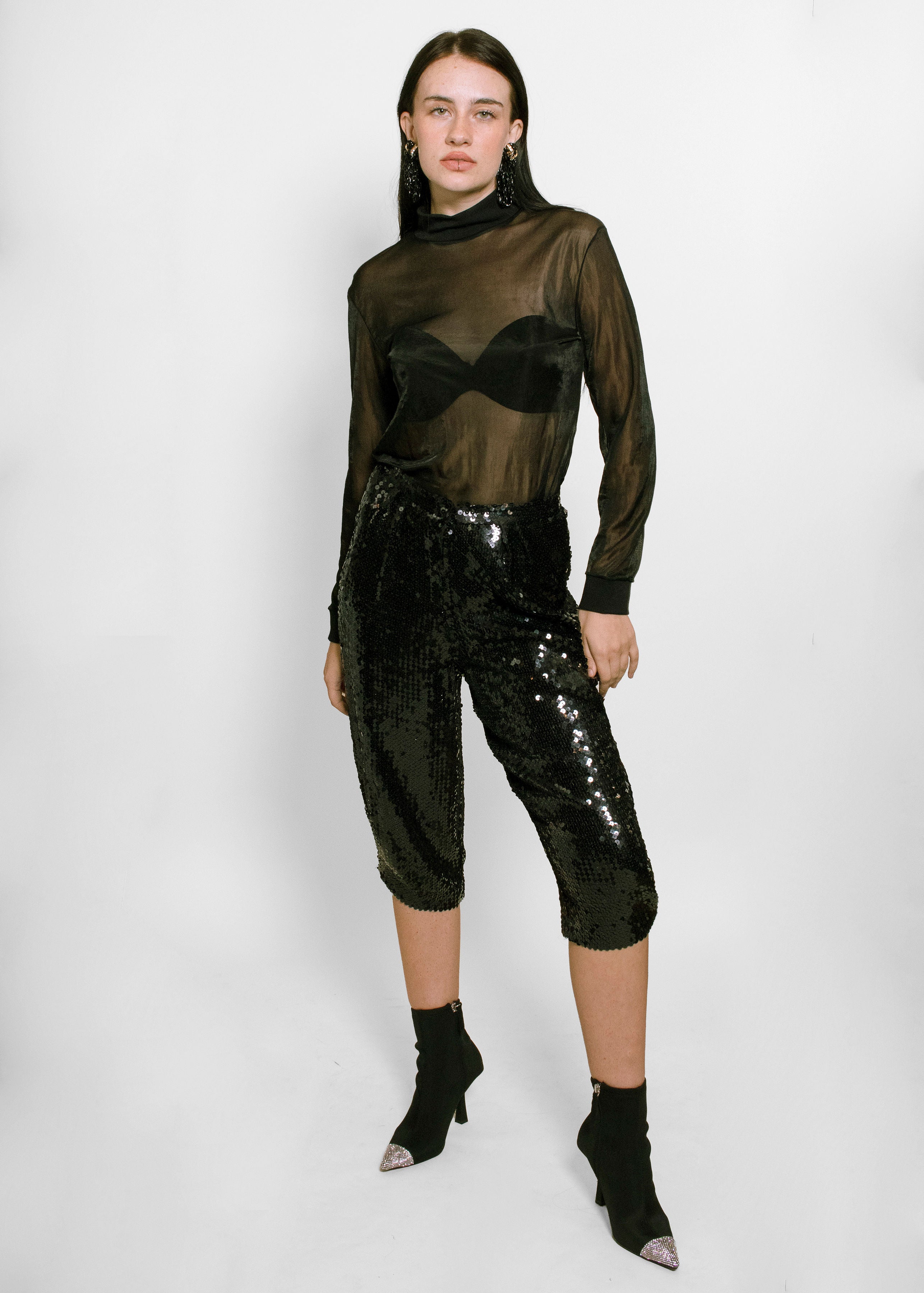 Courreges Black Sheer Top