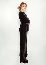 Load image into Gallery viewer, Carmen Marc Valvo Black Bugle Beaded Suit
