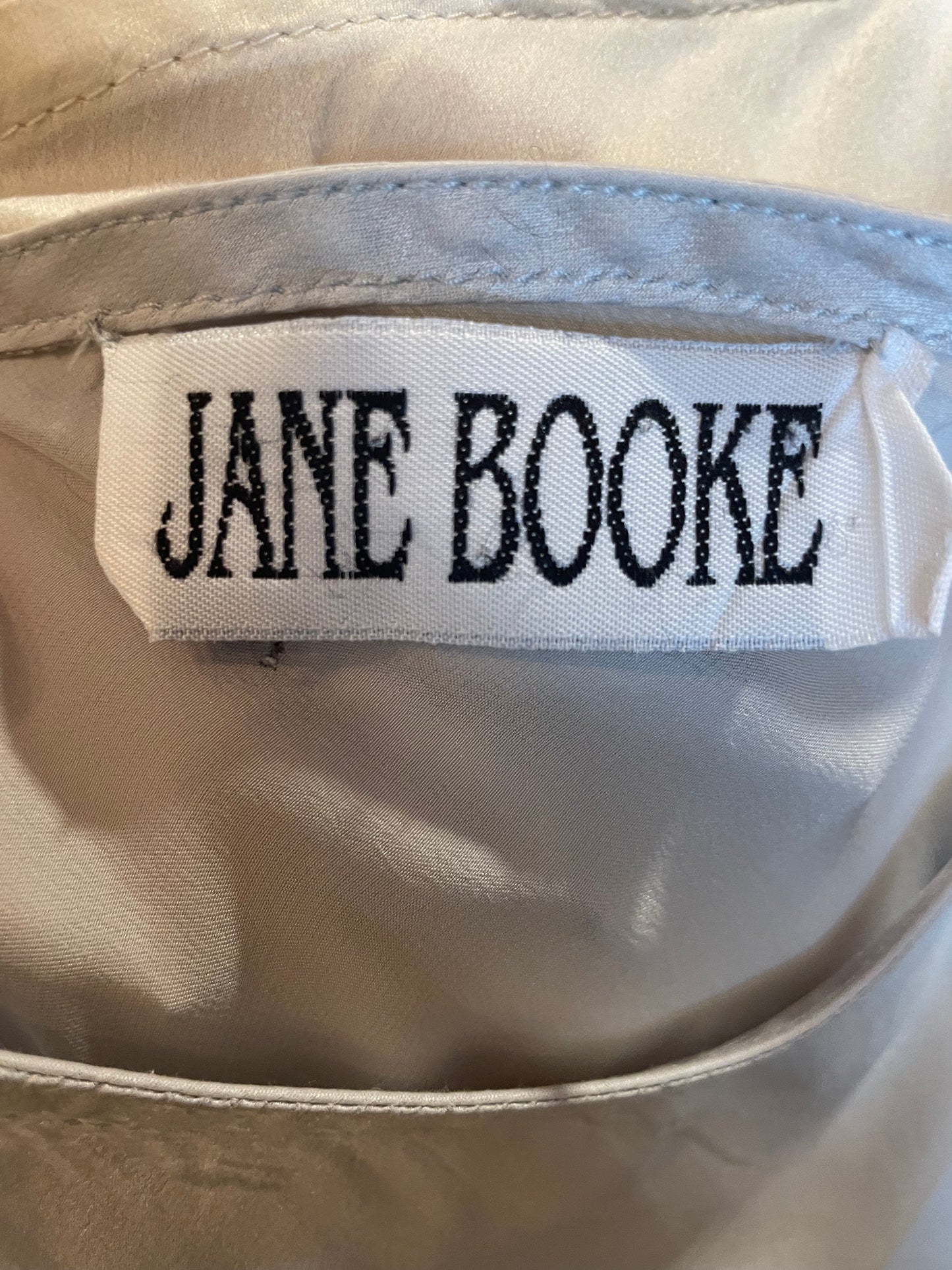 Jane Booke Silver Cross Back Silver Slip Dress