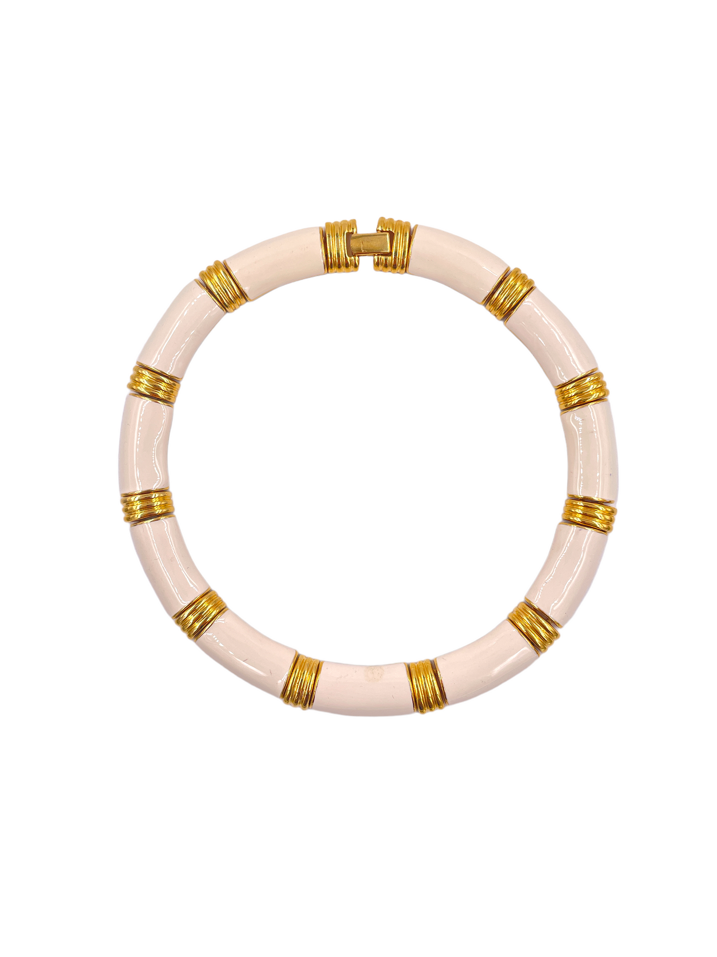 Napier Gold and White Enamel Necklace