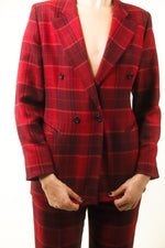 Load image into Gallery viewer, Salvatore Ferragamo 3-Piece Red Plaid Suit
