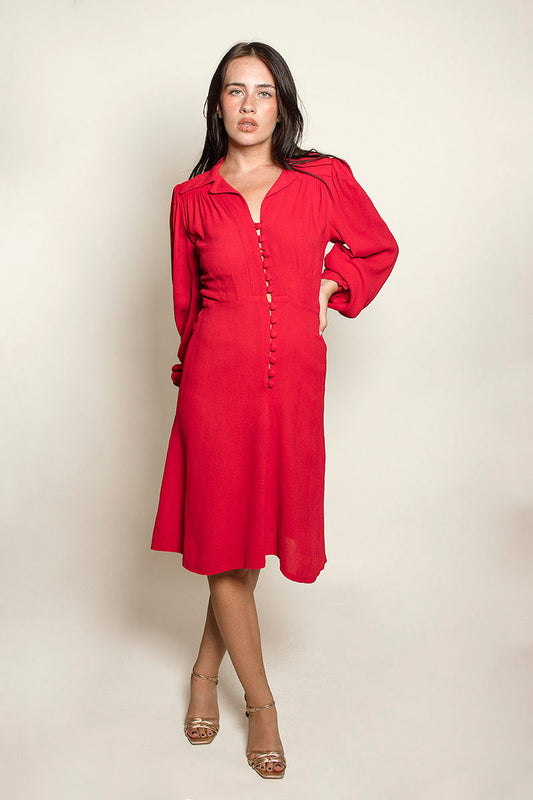 Ossie Clark Red Crepe dress