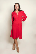 Load image into Gallery viewer, Ossie Clark Red Crepe dress
