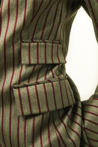 David Hayes Red Striped Suit