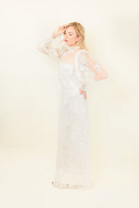 I. Magnin 70's Lace Gown