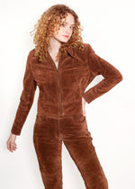 Load image into Gallery viewer, Brown Suede Pant and Jacket Set
