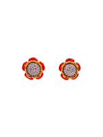 Load image into Gallery viewer, Judith Leiber Coral Floral Earrings
