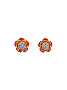 Judith Leiber Coral Floral Earrings