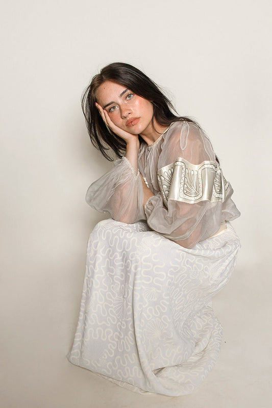 Zandra Rhodes White Skirt Set - The Kit Vintage