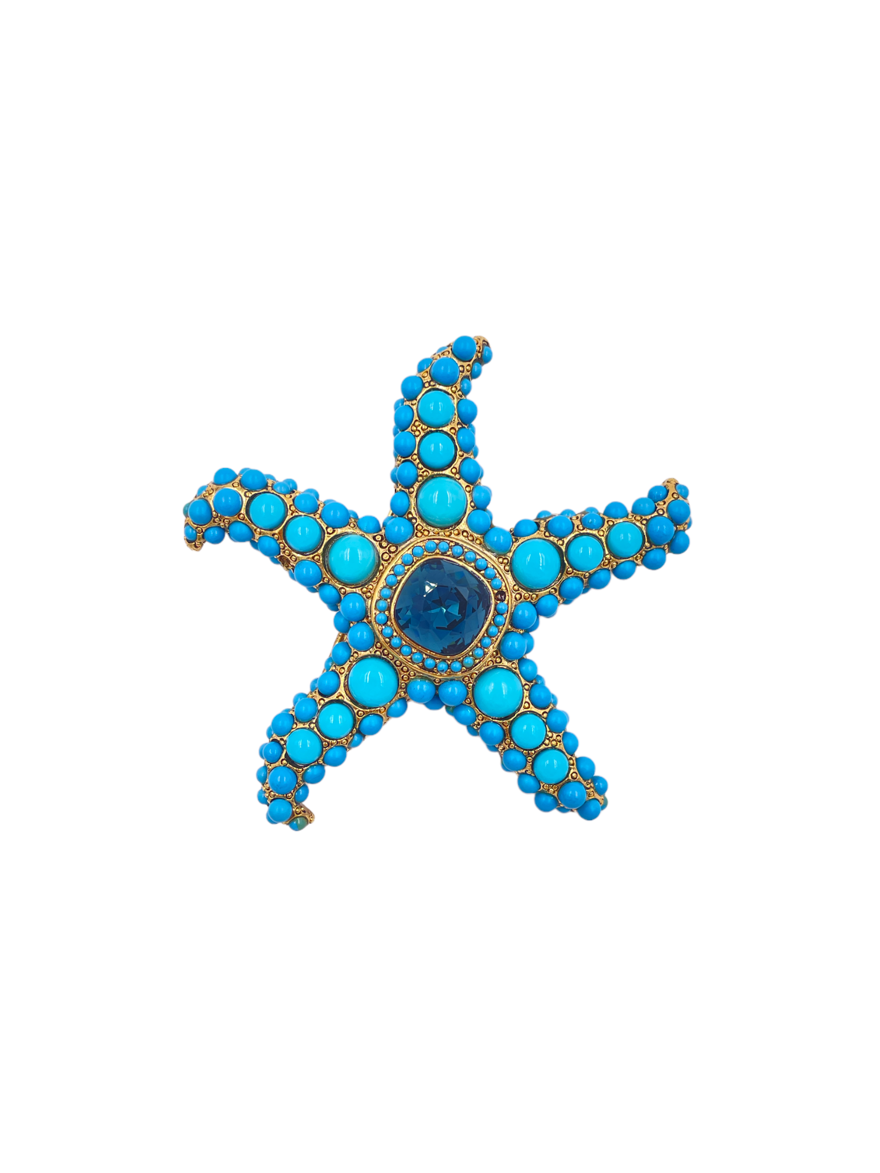 Kenneth Jay Lane Turqouise Star Fish Brooch