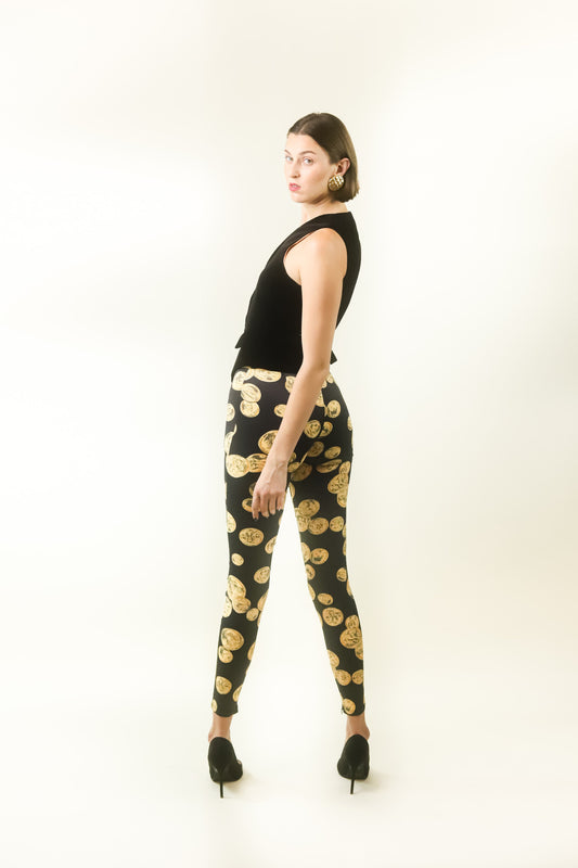 D&G Satin Coin Print Pants - The Kit Vintage