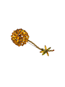 Citrine Style Flower Brooch