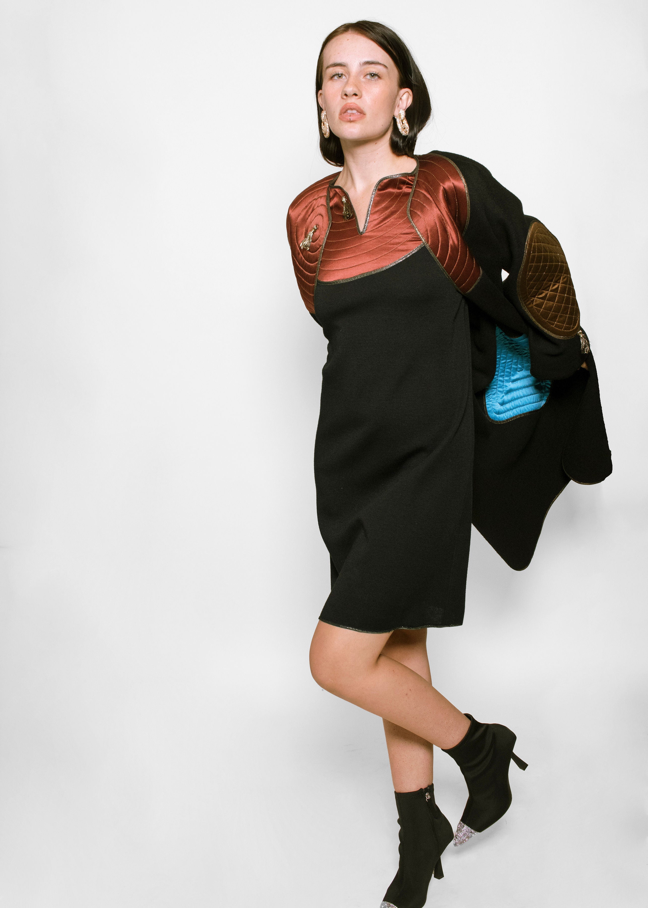 Geoffrey Beene 1983 Tassel Patchwork Dress